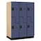Salsbury Industries 2 Tier 'S' Designer Locker, 54"Wx76"Hx24"D, 6 Door, Blue 18-27364BLU - alternate 1